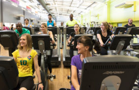 women use the exercise bike at our Willesden gym