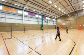 The badminton court at our Willesden gym